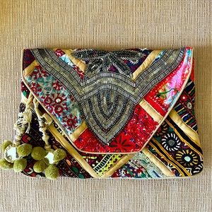 Beautifully Beaded Antik Batik Clutch